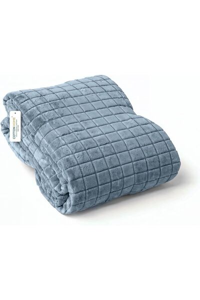 COTTON HOME Elegant Square Design Throw Blanket, 220x240cm, Soft & Warm Couch...