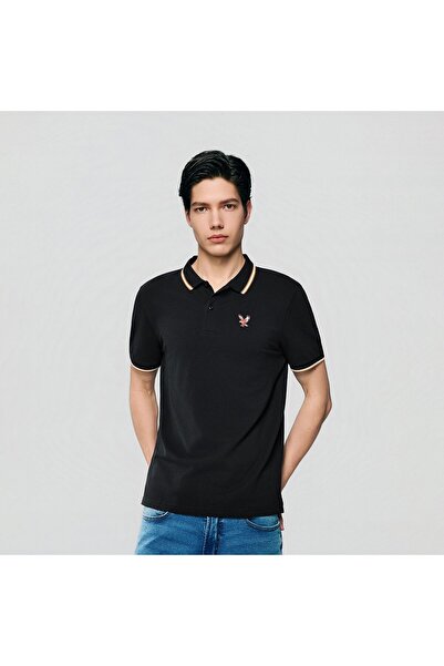 Giordano Men's Slim Fit Lycra Pique Polo Shirt