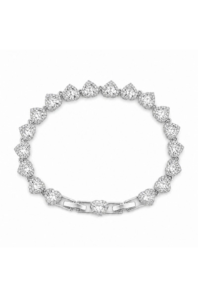 OEM Silver Angelic Heart Tennis Bracelet – with sparkling heart-shaped crysta...