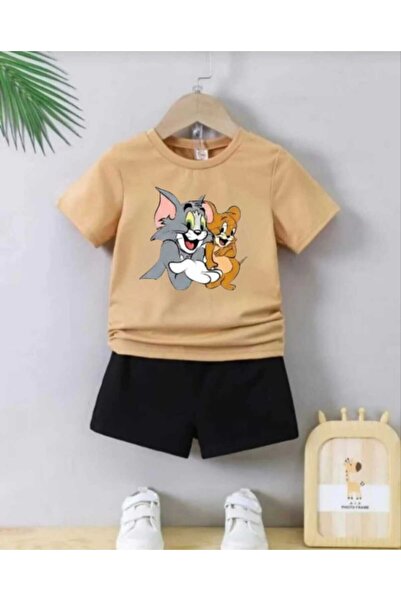 NC Nicee Clothes تي شيرت صيفي للأطفال شورت يونيسكس (توم وجيري جوليركن)