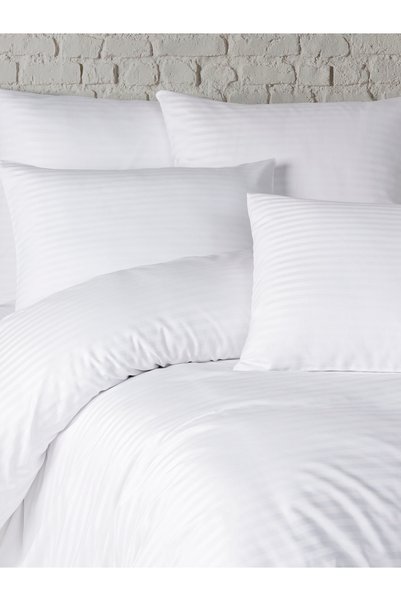 PAMUKCUM Cotton Satin Striped Double Duvet Cover Set