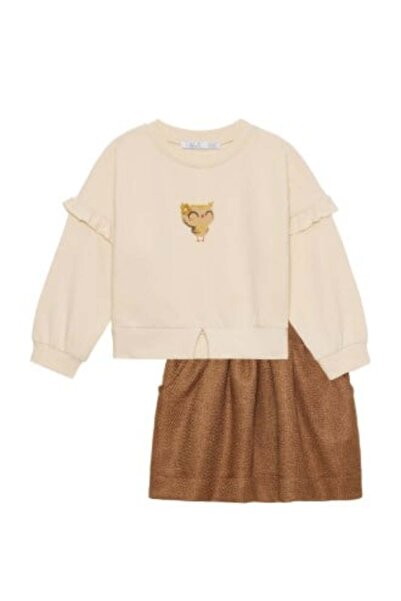 nk kids Nk Baby Girl Owl Detailed Sweatshirt 9 Months 4 Years Old Cream