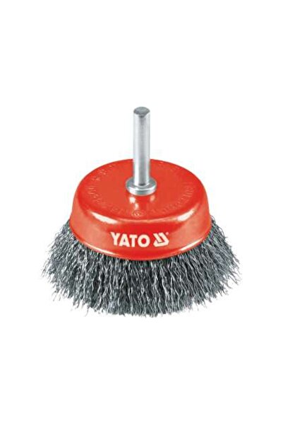 yato Perie Cupă Cu Ax 75Mm, Sârmă Ondulată Oțel Inoxidabil
