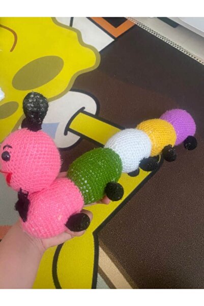 Amigurumi %100 El örgüsü ile yapılmış tırtıl oyuncağı