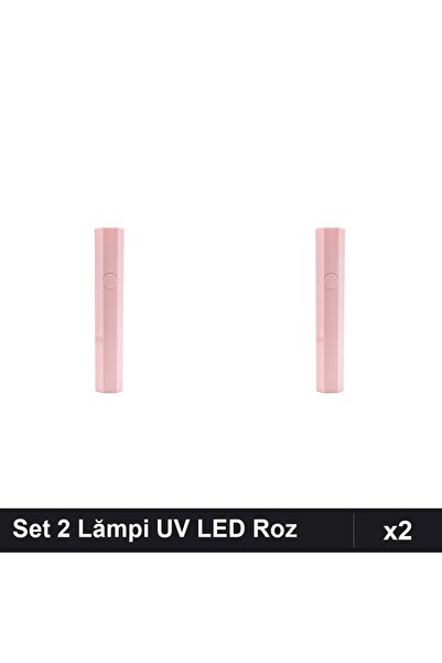 NAİLS Set 2 Lămpi UV LED Hexagonale pentru Gel, Roz, Manichiură Profesională