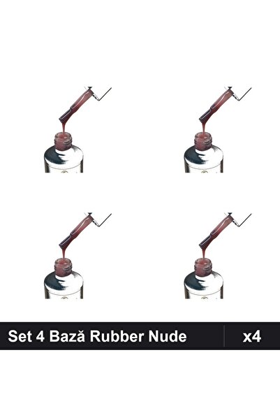 FSM Set 4 Bază Rubber Color Nude 15ml, Bază Manichiură Gel UV/LED
