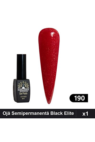 global fashion Semi-permanent Nail Polish Black Elite 8ml, UV/LED Manicure,