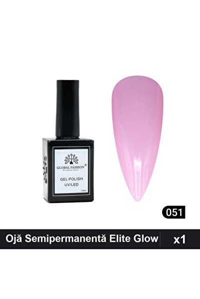 global fashion Ojă Semipermanentă Elite Glow 15ml, Gel Polish UV/LED 051