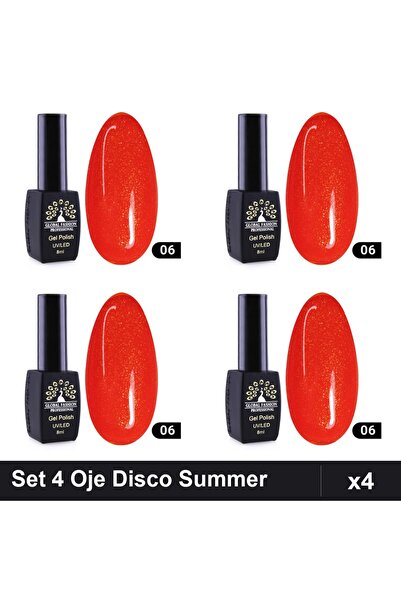 global fashion Set 4 Oje Semipermanente Disco Summer 06, 8ml fiecare, Manichi...
