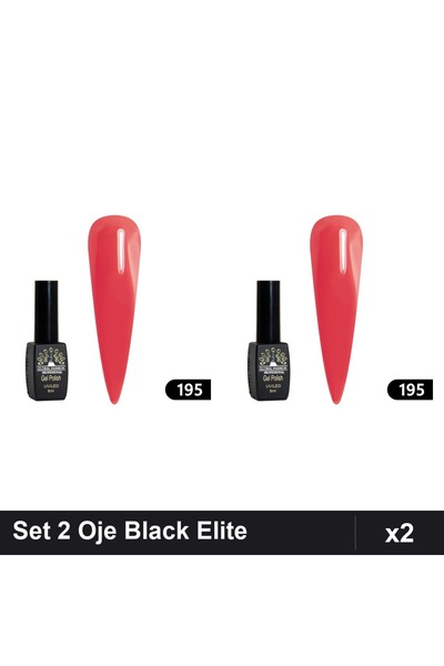 global fashion Set 2 Oje Semipermanente Black Elite 8ml, Manichiura UV/LED,