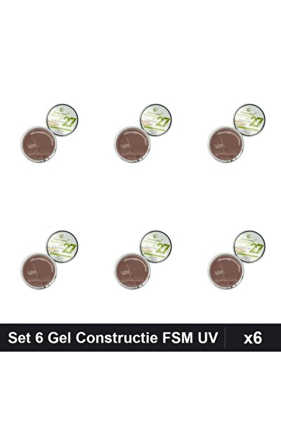 FSM Set 6 Gel Constructie UV LED 15g, Builder Gel Sculptat Unghii Profesional