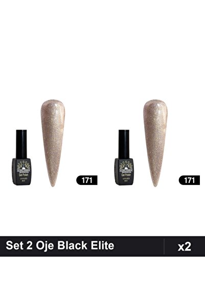 global fashion Set 2 Oje Semipermanente Black Elite 8ml, Manichiura UV/LED,