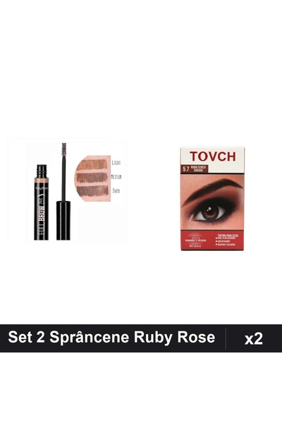 Ruby Rose Set 2 Sprâncene - Gel Mascara Medium + Vopsea Nuanță 5.7