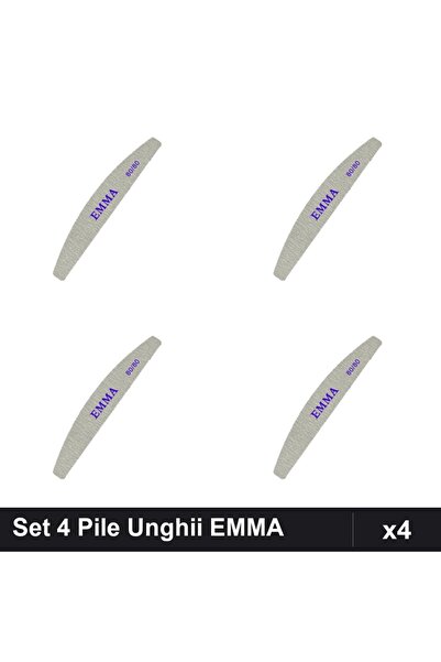 emma Set 4 Pile Unghii Granulatie 100/120, Buffere Profesionale Manichiura