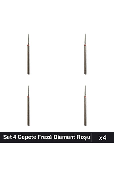 NAİLS Set 4 Capete Freză Diamant NBC Ac Roșu, Duritate Medie, Manichiură Prof...