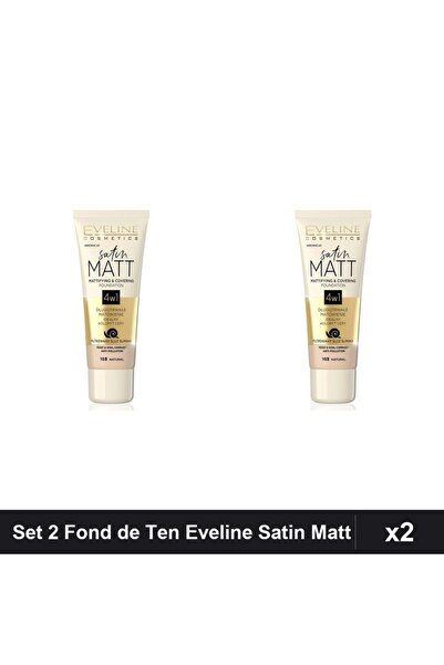 Eveline Set of 2 Satin Matt Foundations 103 30ml, Even Coverage