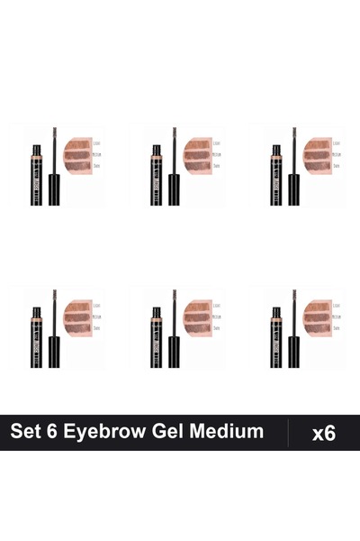 Ruby Rose Set 6 Eyebrow Gel Mascara Medium Ruby Rose, Sprâncene Definite Wate...