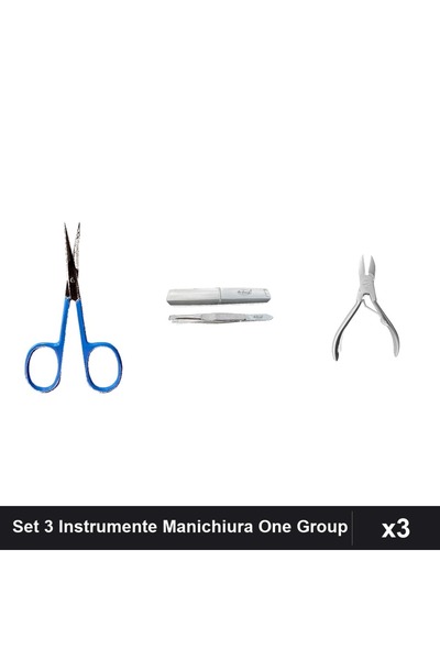 One Group Set 3 Instrumente Manichiura Profesionale One Group, Forfecuta Cuti...
