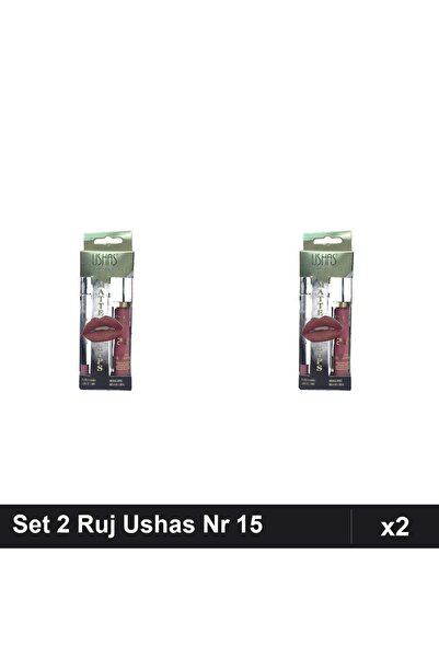 TLM Set of 2 Ushas Lipstick No. 15 + Lip Pencil, Classic Shade, Complete Mani...