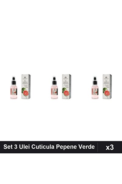 global fashion Set 3 Uleiuri Cuticula cu Pipeta, Aroma Pepene Verde 30ml, Ing...