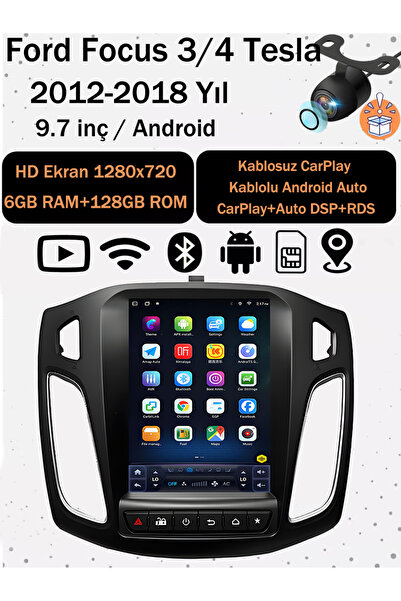 CONION Ford Focus 3/4 2012-2018 9.7 İnç Tesla Ekran 8GB Ram 128GB Rom Android...
