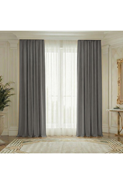 ArasyaHome YEMEN 80% Blackout Thick Texture Drapery Curtain Greenish Grey