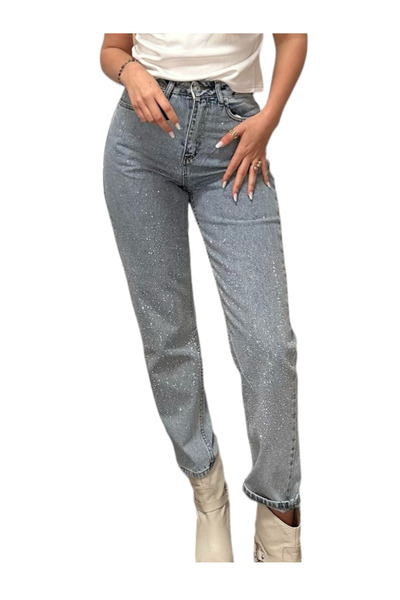 OEM Pantaloni dama denim cu strasuri - Sony