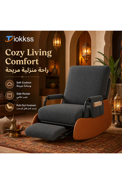 Tiokkss European Style Recliner Lounge Chair – Soft Cushioned Armchair with P...