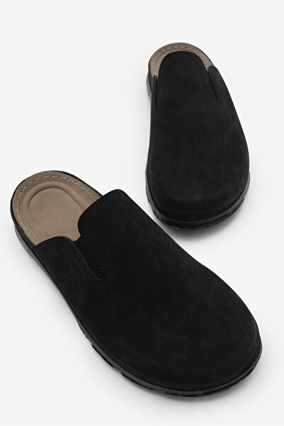 Tonny Black Men's Black Poly Sole Elastic Casual Slippers