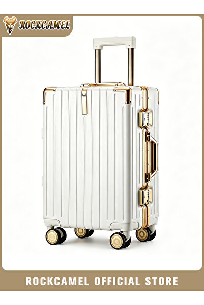 ROCKCAMEL 20 Inch Aluminum Frame Carry-on Luggage, Thickened PC Hard Shell Su...
