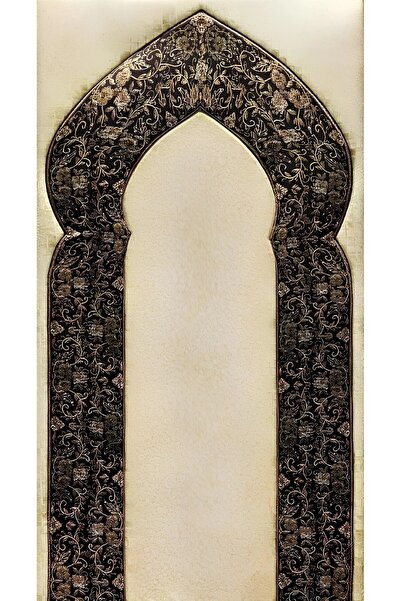 Has 1950 Bamboo Prayer Mat 80X130 cm - Soft Cream Black with Non-Slip Base