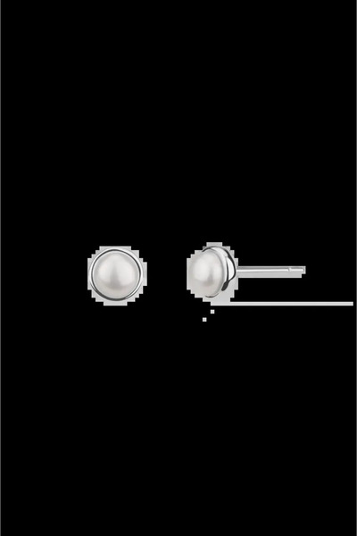 Lisa&Co. Cercei Argint Pearl Bead XS Argint placat cu rodiu / Perlă de apă du...