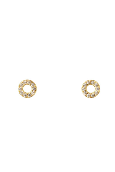 Lisa&Co. Cercei Argint Shiny Circle M Argint placat cu rodiu / Zircon / Alb