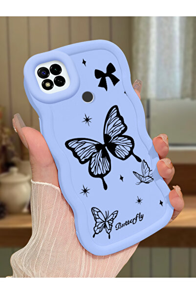 SLIMFELT Redmi 9C/10A Uyumlu Yüksek Kalite Kelebek Silikon Kılıf, Darbeye Kay...