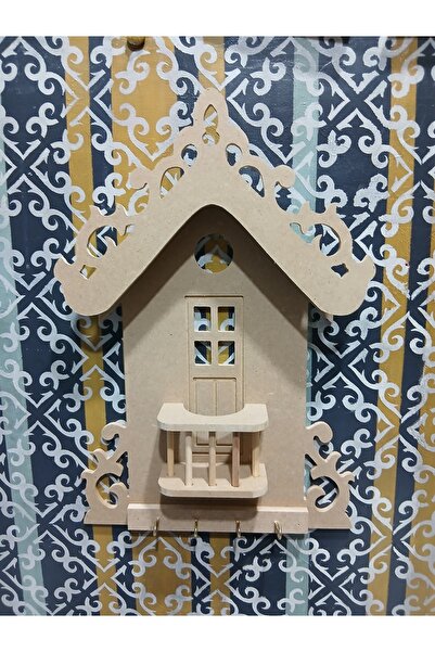 Altınyapı Hobi Market سلسلة مفاتيح طويلة بتصميم مميّز للشرفة من خشب MDF خام غ...