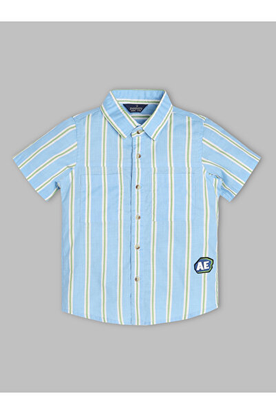 INFINITY By Styli Kids Blue Striped Short Sleeve Shirt