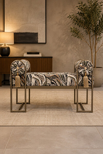 Rovena Solid Bench Oturma Bankı, Makyaj Oturağı, Metal Ayaklı Puf, , Montajsı...