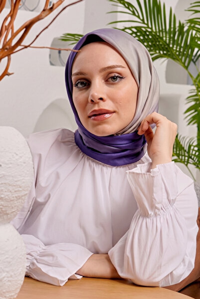Eşarp Sokağı Gradient Soft Cotton Scarf Purple-Stone