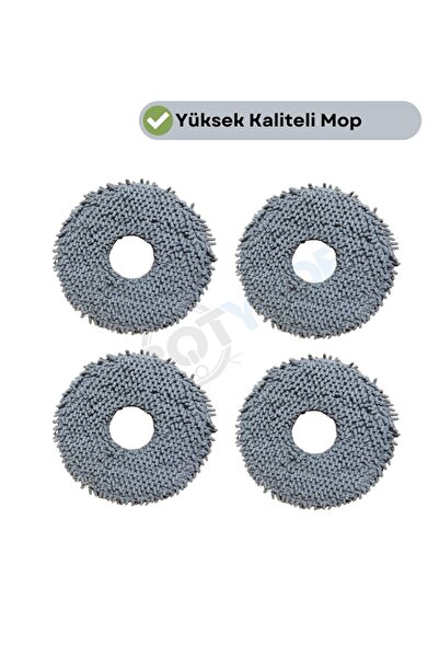 robotyedek Roborock Saros 20 Compatible Microfiber Mop Cloth 4 Pieces