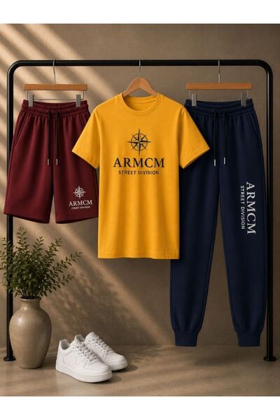 armicem ARMCM Унисекс Комплект къси панталони и долнище на анцуг с принт |   ...