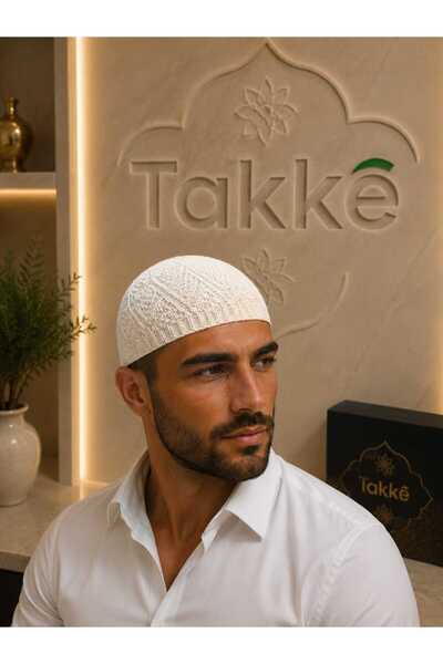 Takke ® Asalet Kırık Beyaz Örme | Esnek, Nefes Alan, Dört Mevsim Kullanım