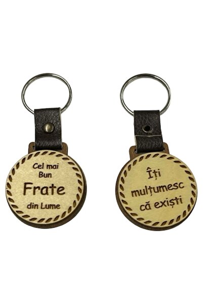 LimArt Personalized Keychain made of MDF Wood and Leather, "Best Brother" Mod...