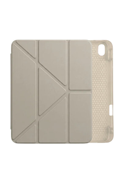 Ps iPad A16 / 10.9 (10. nesil) Tri Folding Standlı Kılıf - Bej