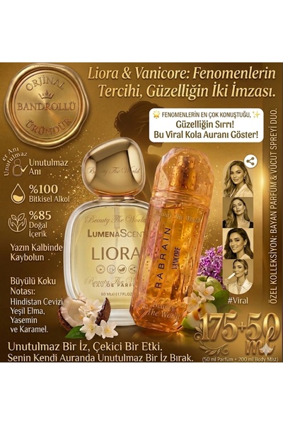 BEAUTY THE WORLD Liora & Vanicore Fenomenlerin Tercihi Kalıcı Kadın Parfüm & ...