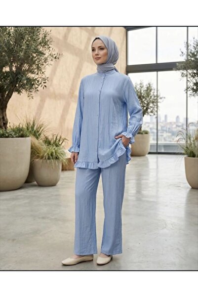 SHİROSA Top and Bottom Set with Ruffle Details