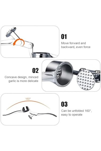 Yıldızan Nzr Beautestore Stainless Steel Garlic Press, 15cm X 4.5cm X 3cm, Us...