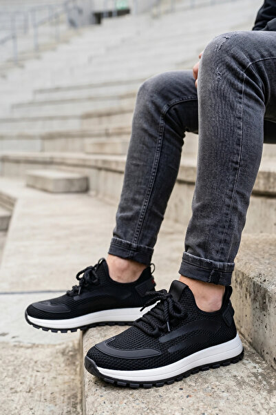 IN-STEP Stratomesh Black Thick-Soled Men's Sports Shoes – Comfortable Casual ...