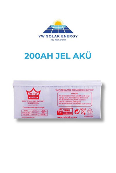 ORTEC YW SOLAR 200AH JEL AKÜ DEEP CYCLE