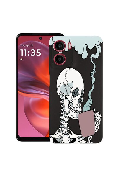 bestcase ¬Æ Husa pentru Motorola Moto E15 / Moto G05, Skull, Slim Silicon 0.8...
