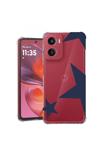 bestcase Husă compatibilă Motorola Moto E15, Antișoc 1.5MM, Retro Star, Prote...